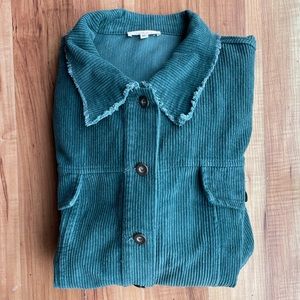 Overside Corduroy Teal Jacket.